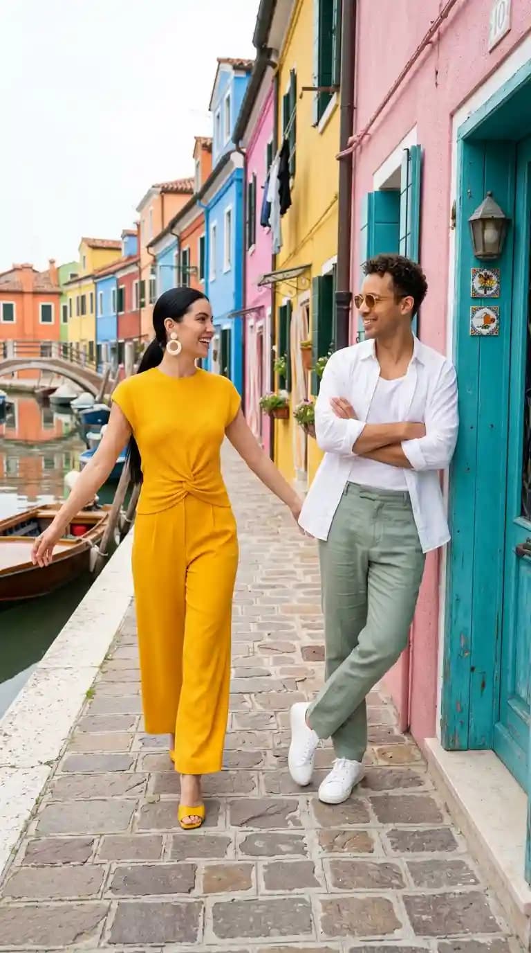 Yellow Knotted Jumpsuit + White Linen Shirt + Green Linen Trousers