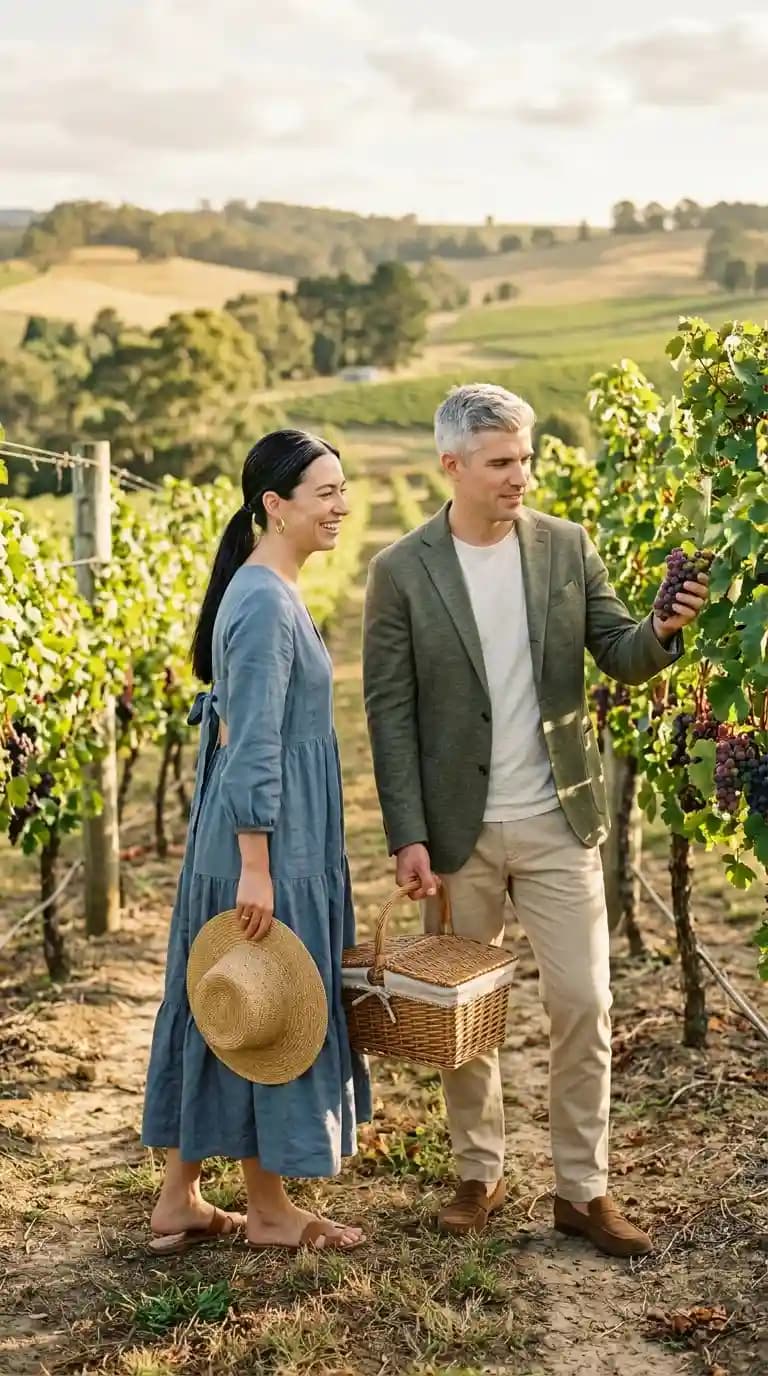 Blue Tiered Midi Dress + Olive Green Blazer + Khaki Chinos