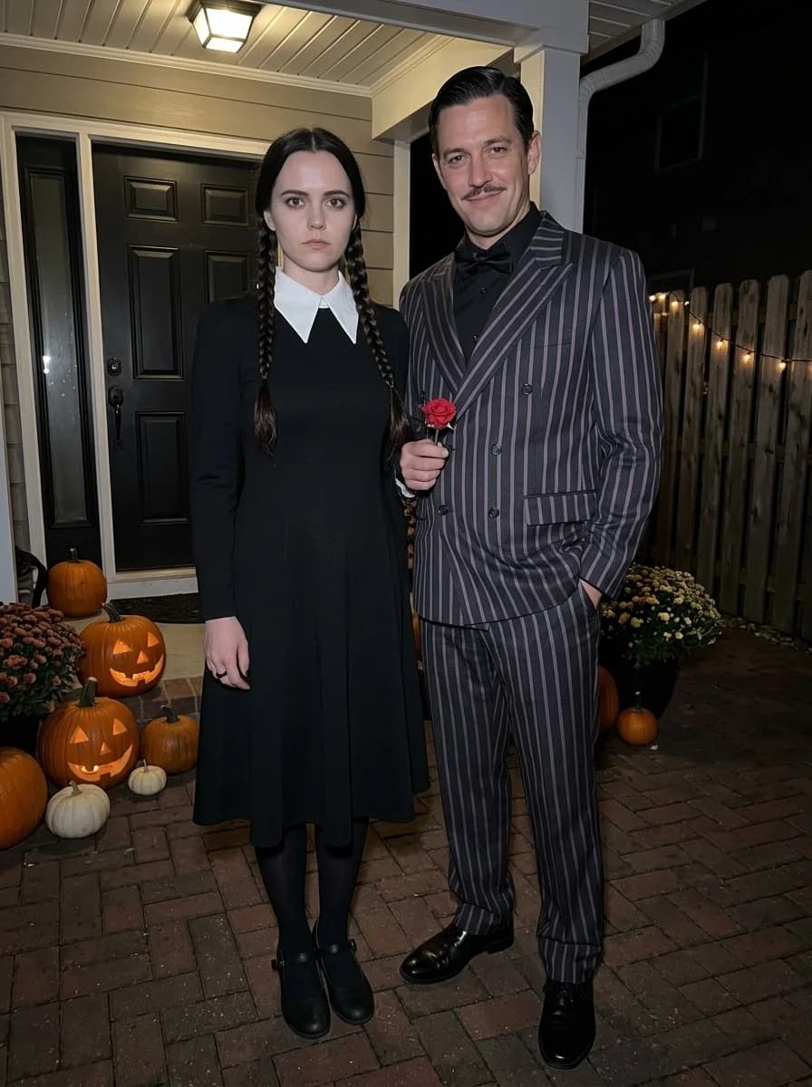 Wednesday & Gomez Addams Couple Costume