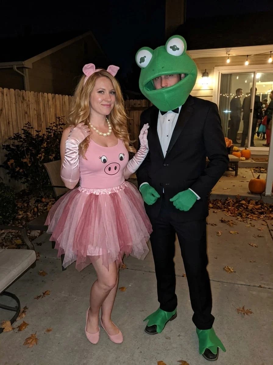Miss Piggy & Kermit Couple Costume