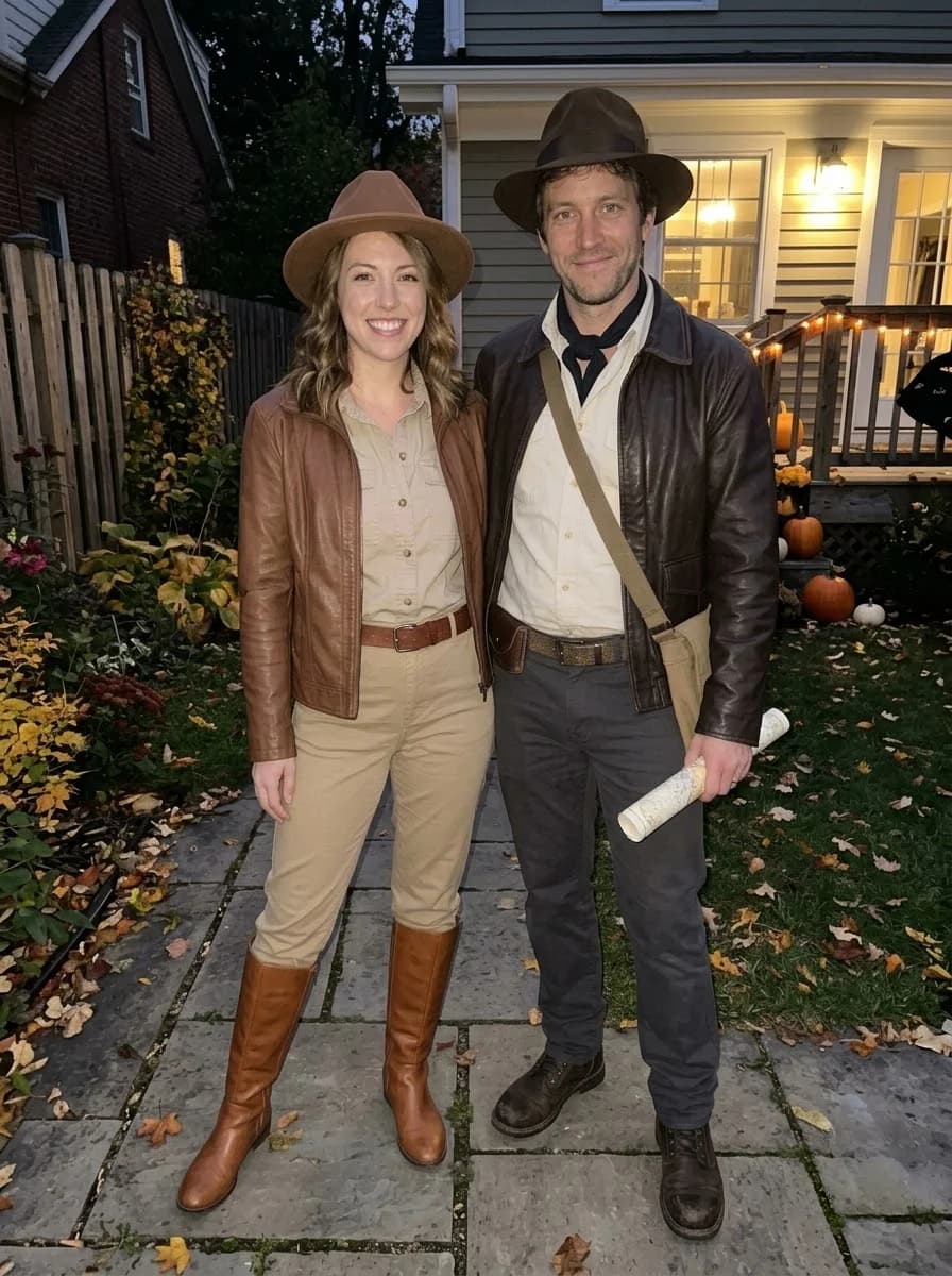 Indiana Jones-Inspired Adventurer Couple Costume