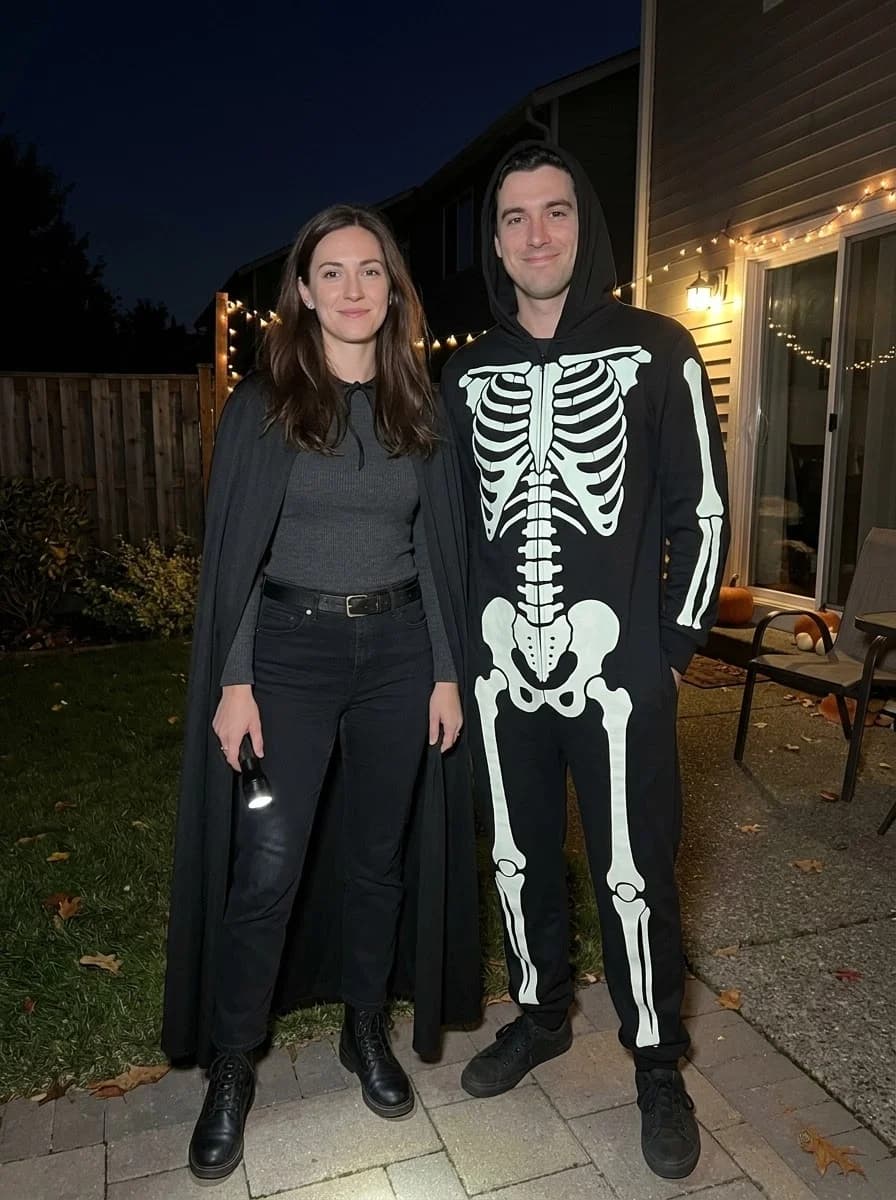 Dark Spirit & Skeleton Couple Costume