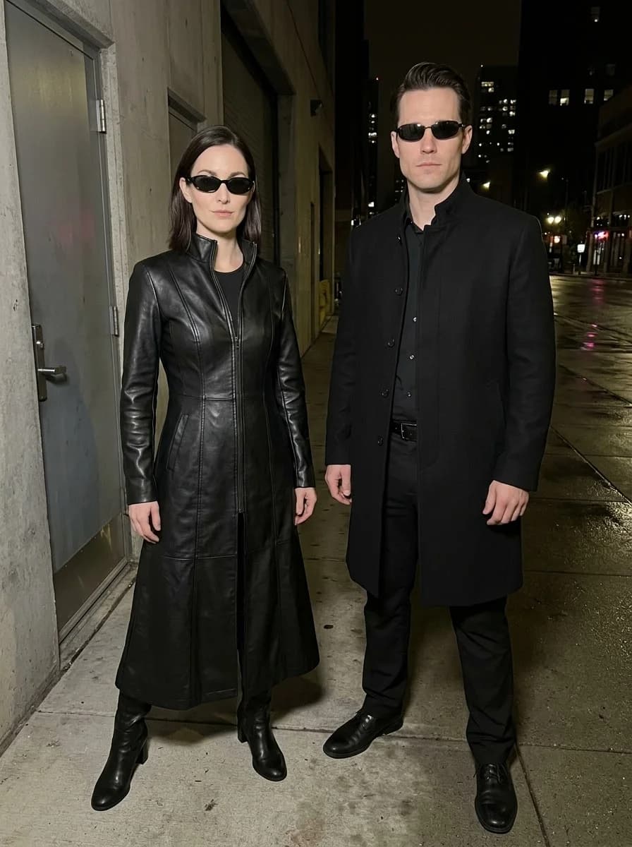 Neo & Trinity Matrix Couple Costume