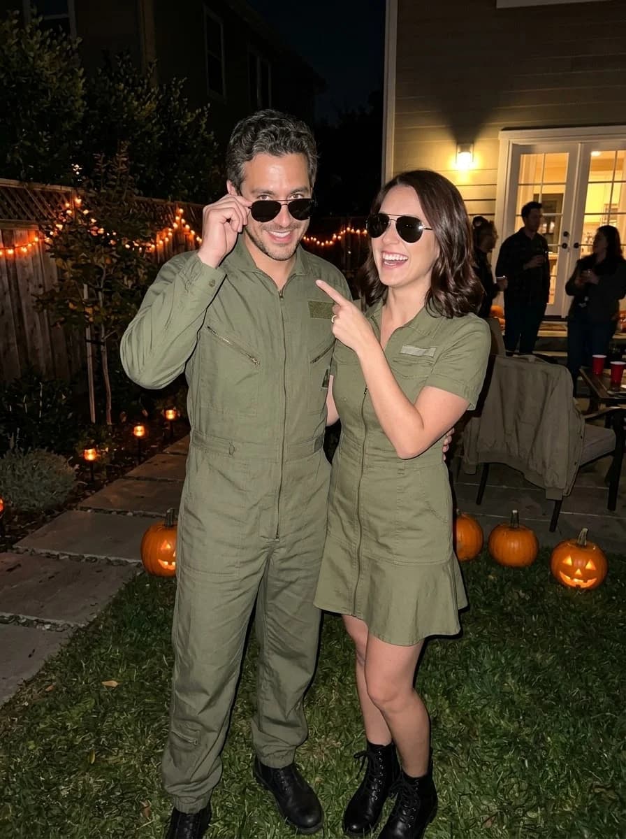 Top Gun-Inspired Aviator Couple Costume