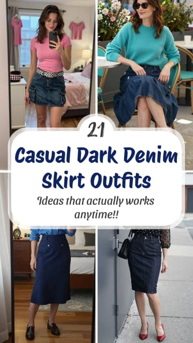 21 Dark Denim Skirt Outfits for Every Occasion 2026 πβ¨ | Best Dark Denim Skirt Outfit Ideas | Stylish Denim Skirt Looks | Trendy Denim Fashion