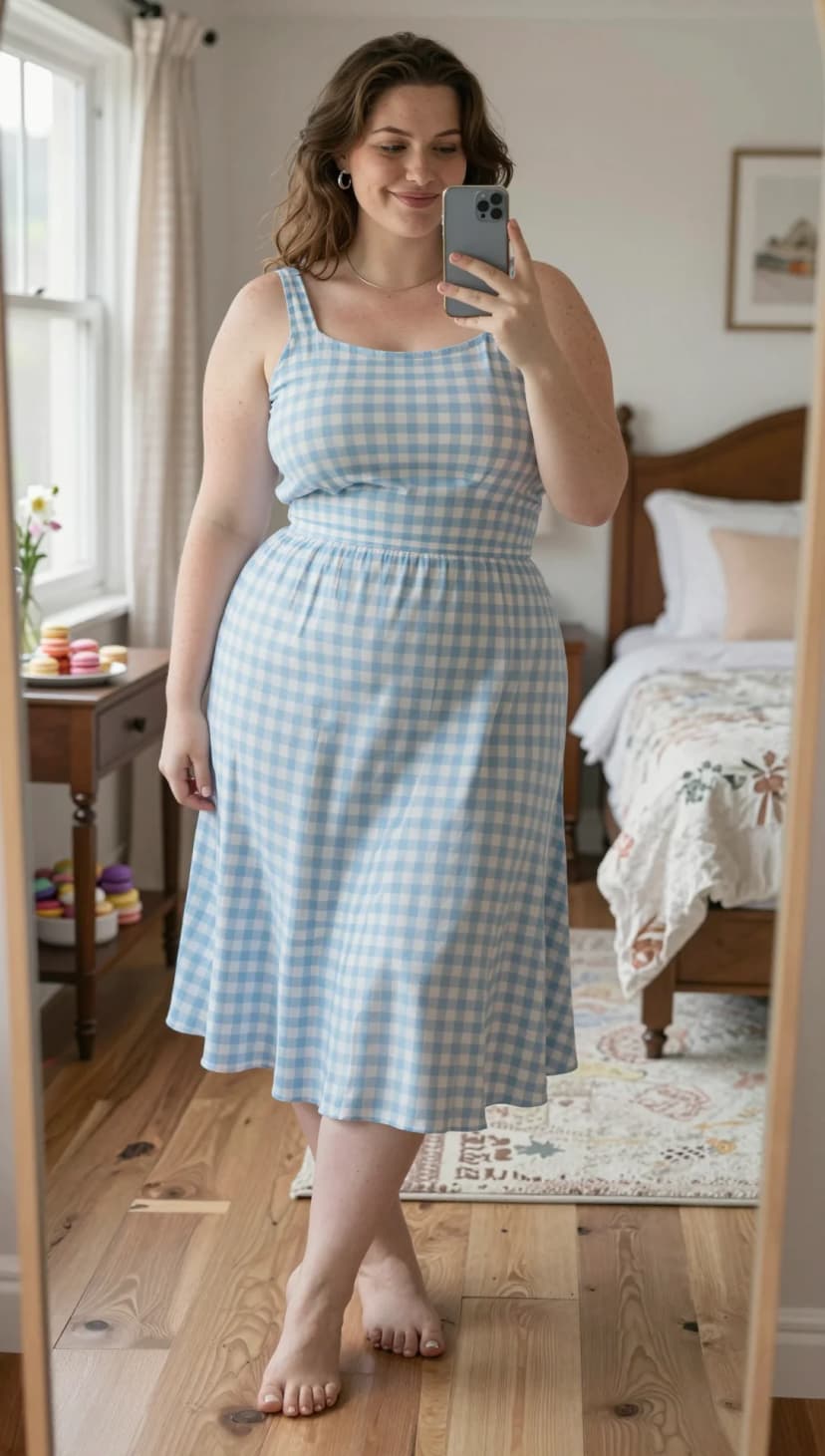 Blue Gingham Cotton Sundress