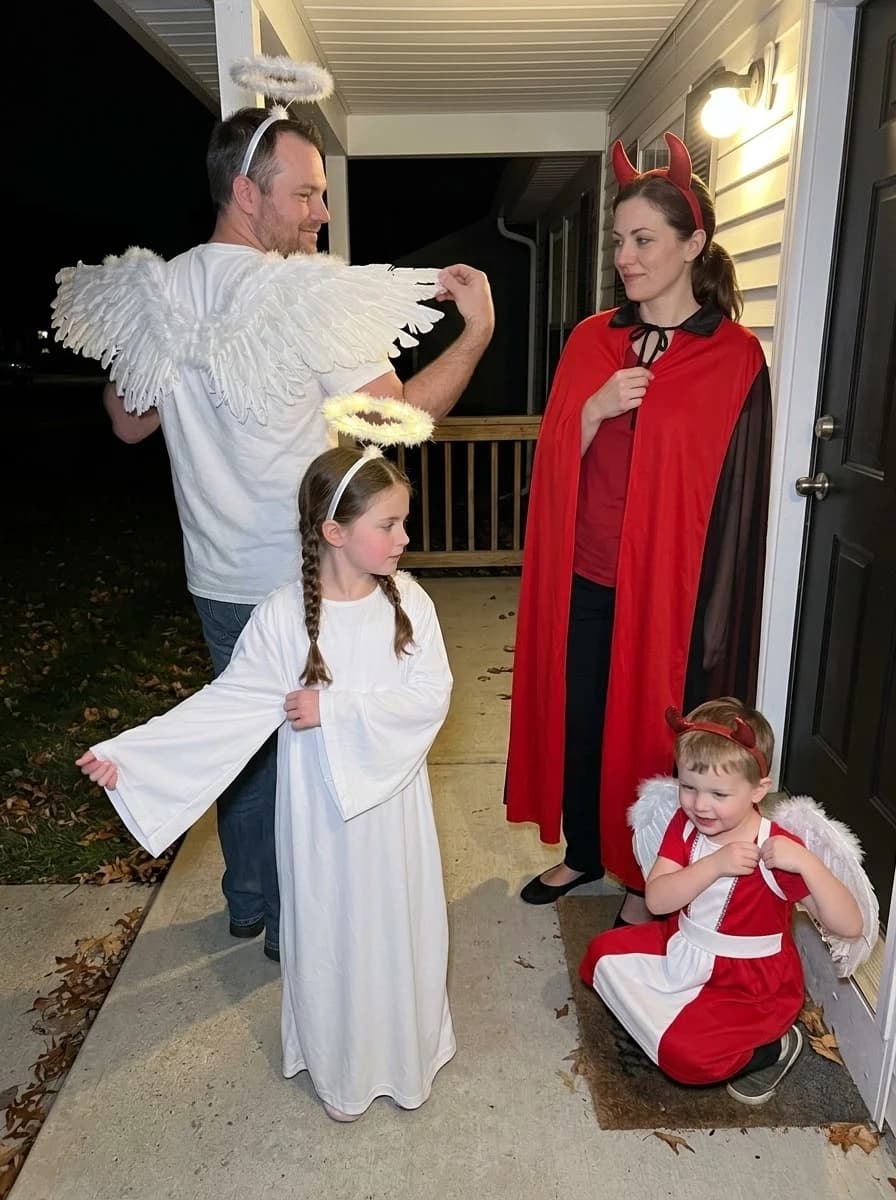 Angel vs. Devil Family Costume