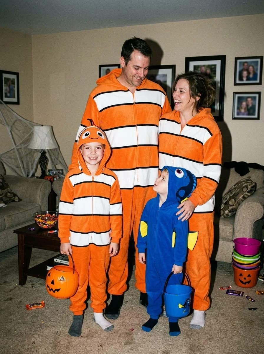 Finding Nemo Family Costume with Nemo, Dory and Clownfish Crew