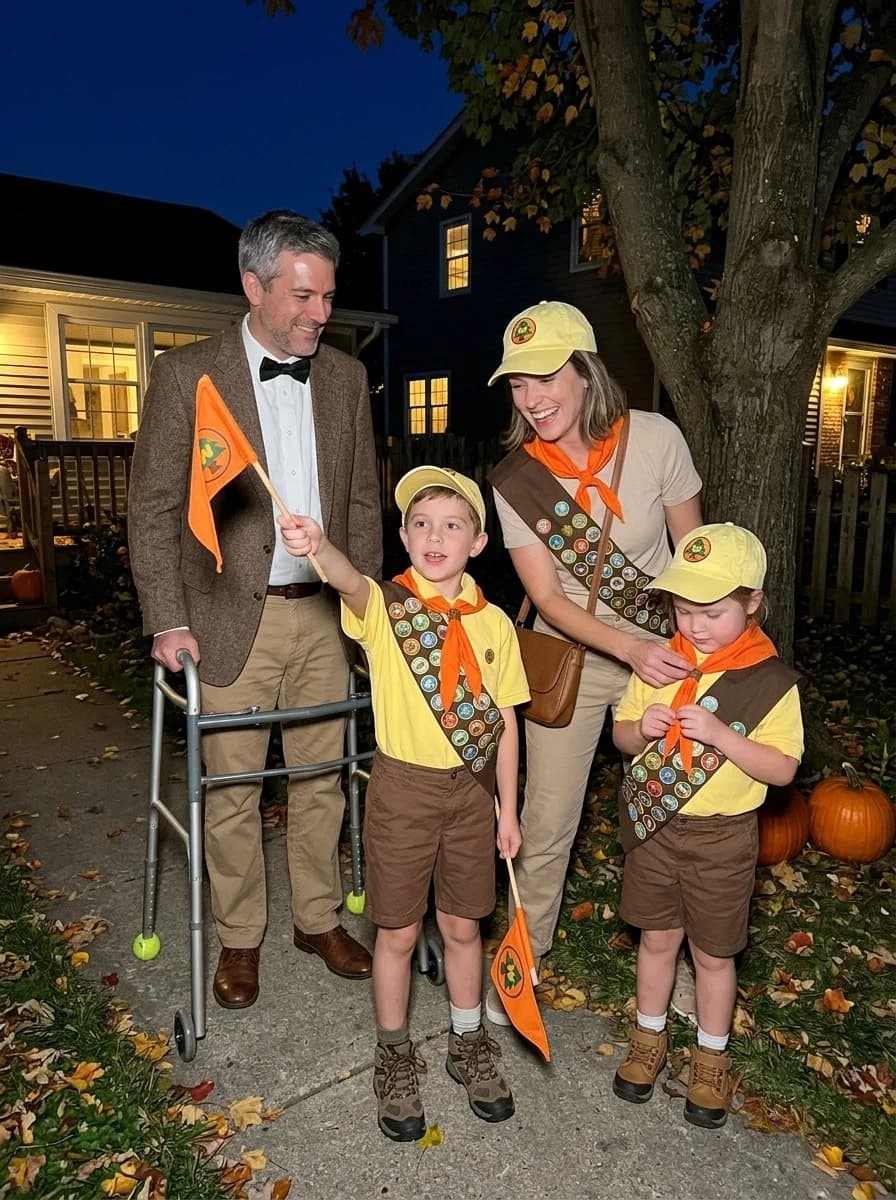 Up Family Costume with Carl Fredricksen and Wilderness Explorers