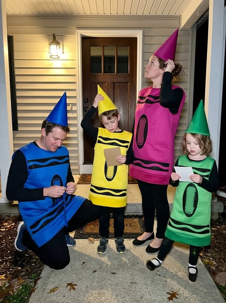 Colorful Crayon Family Costume