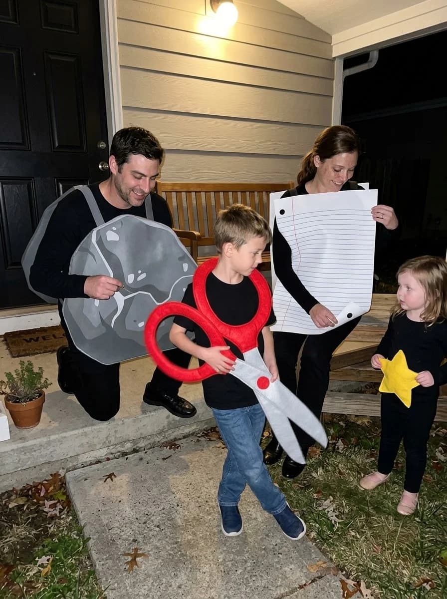 Rock, Paper, Scissors & Shooting Star Family Costume