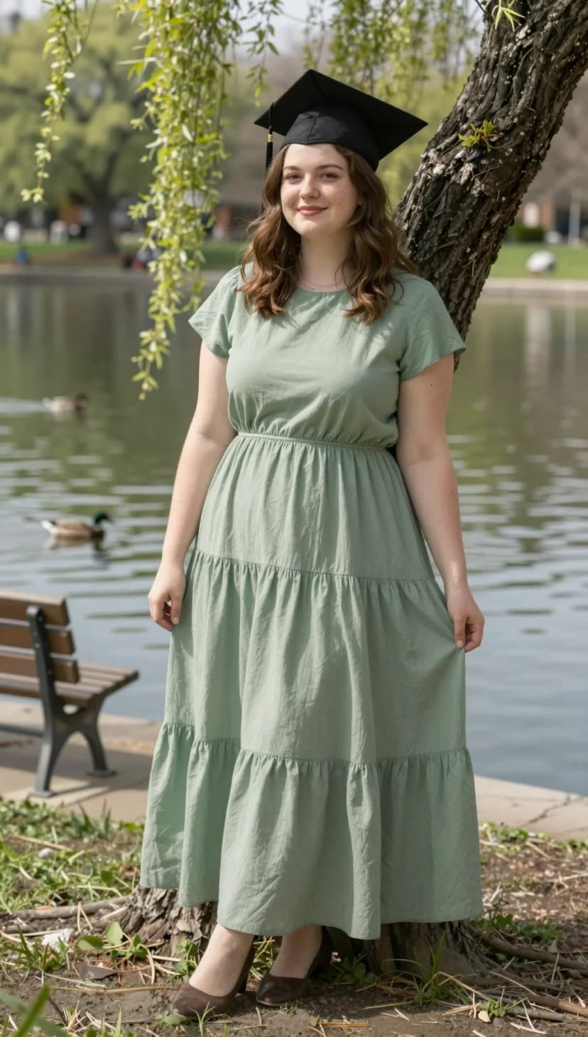 Sage Tiered Maxi Dress + Brown Suede Heels
