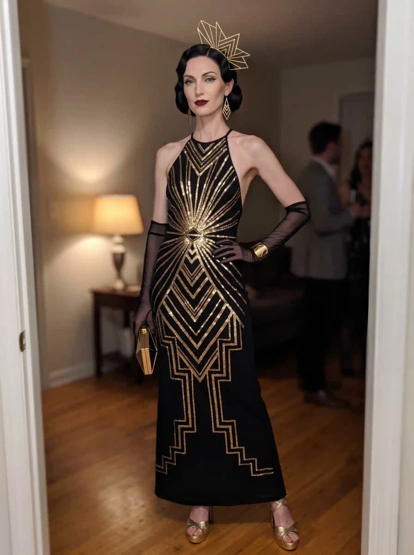 Art Deco Golden Age Halloween Gown
