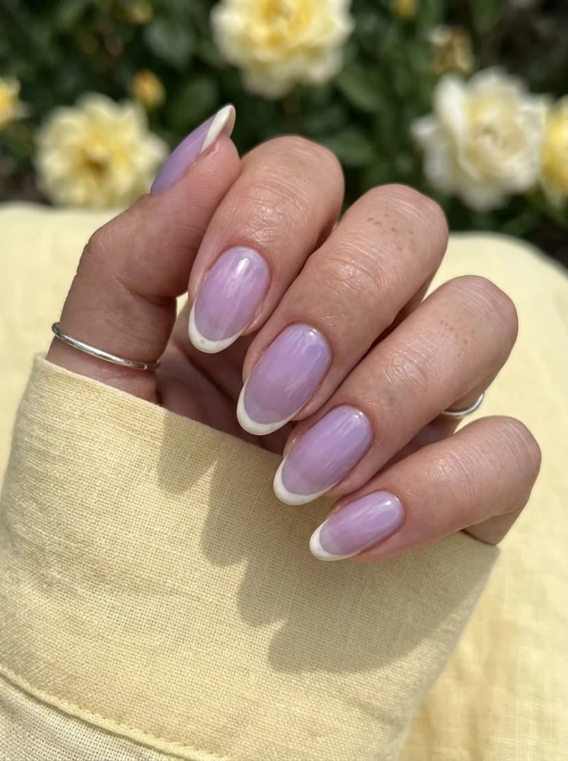 Lavender French Tip Nails