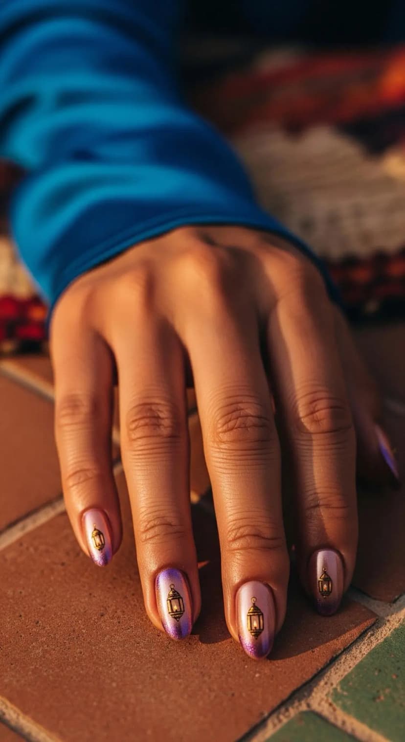 Lilac Ombre Lantern Accents