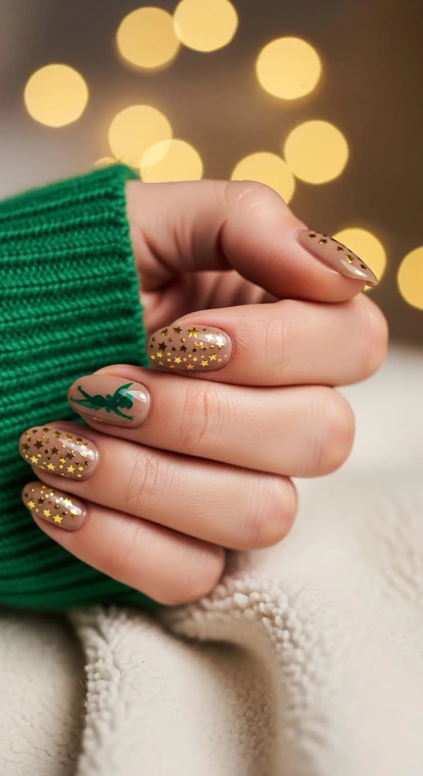 Taupe Starry Night + Green Fairy Accents