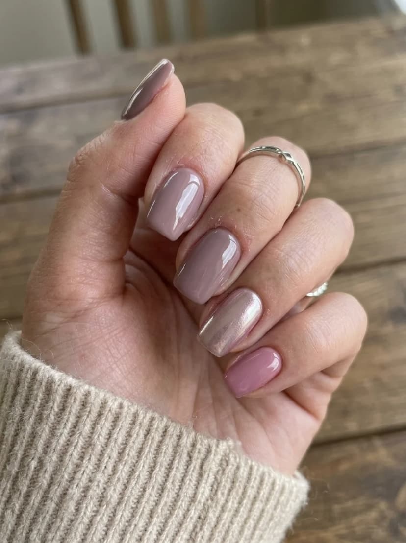 Mauve Chrome Nails