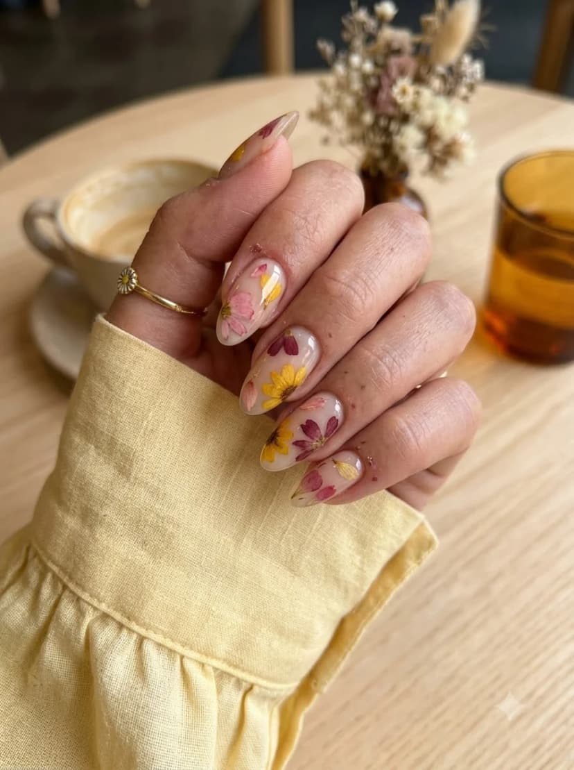 Clear Pressed Flower Nails