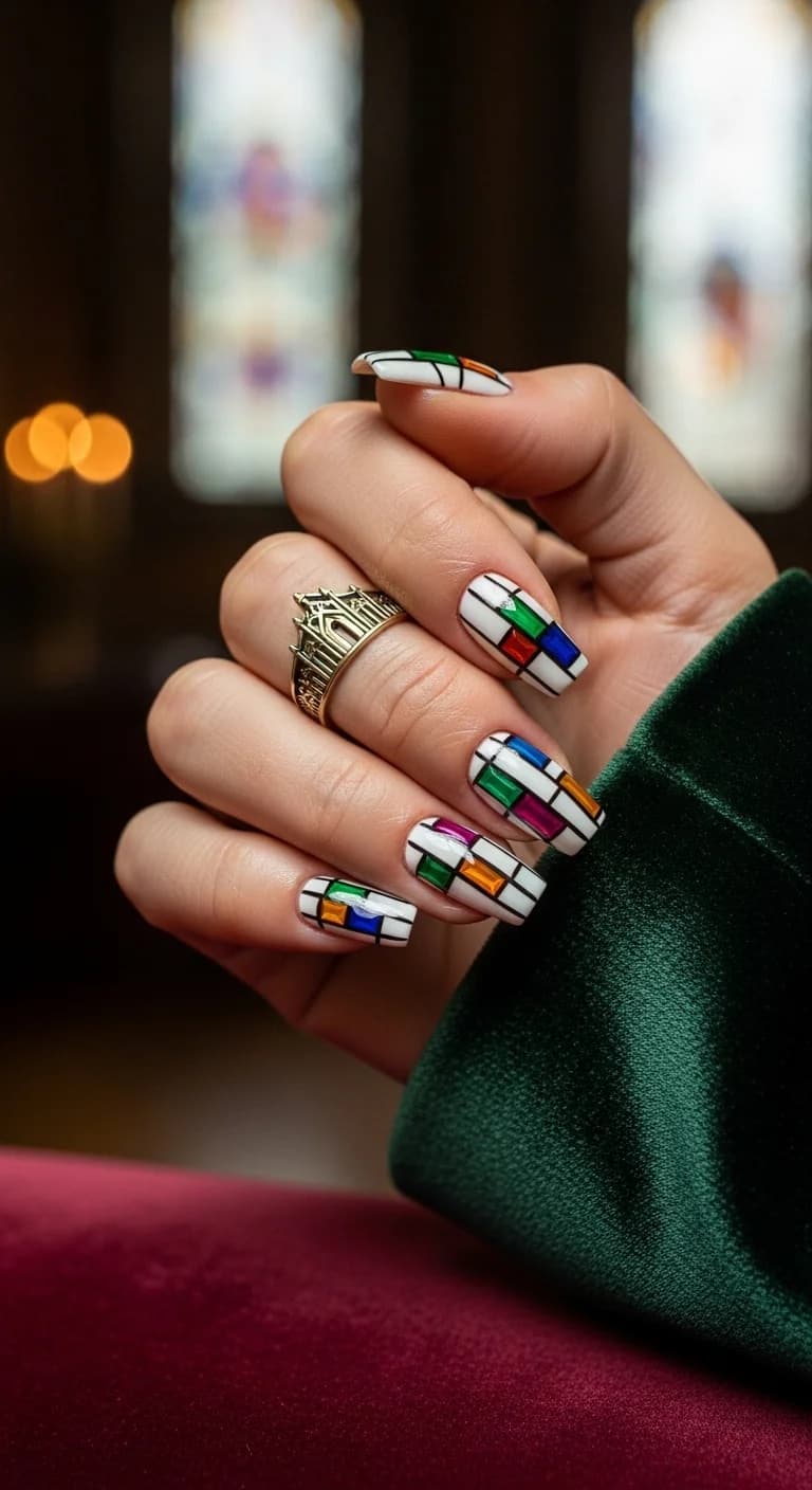 Stained Glass Window Coffin Nails