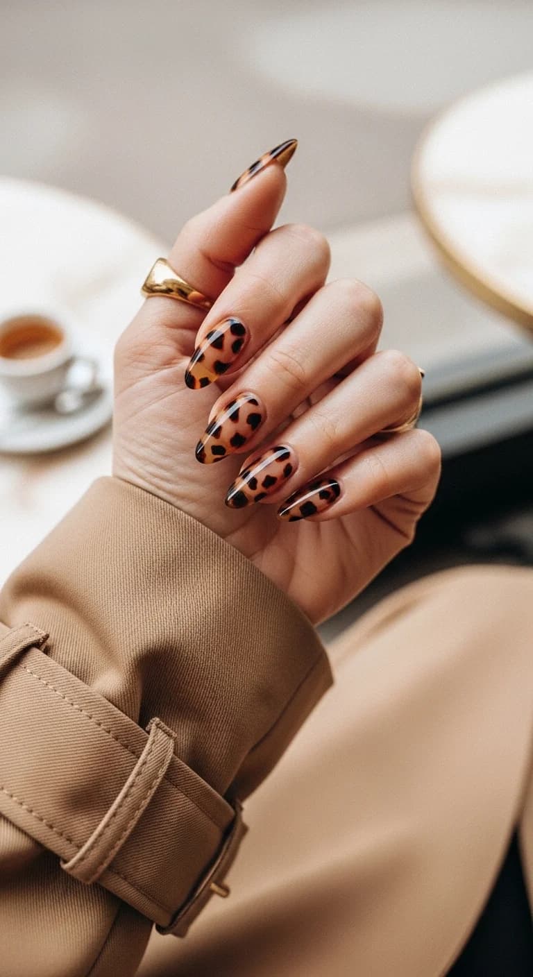 Clear Base with Black Leopard Print
