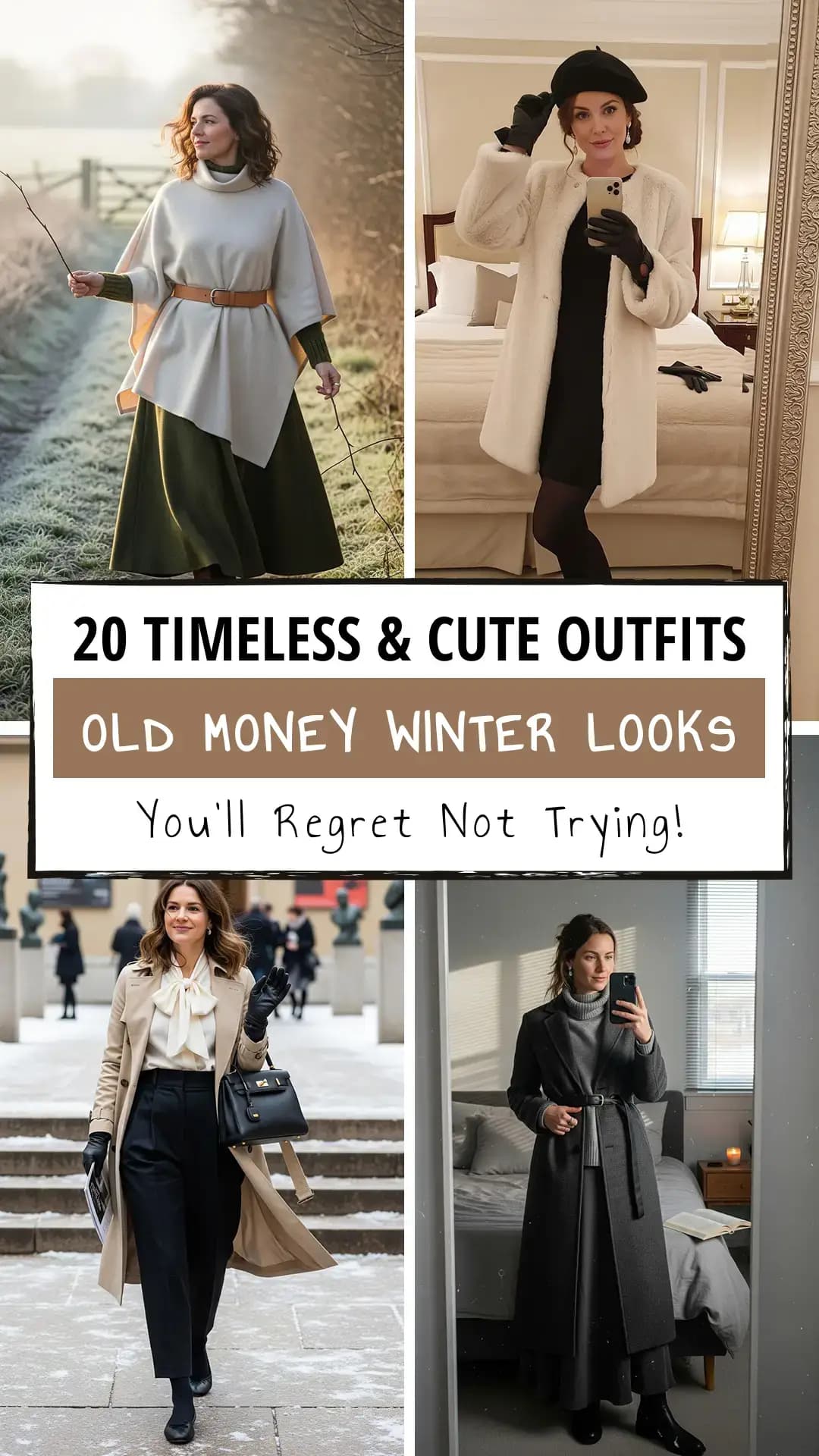 20 Old Money Winter Outfits for Timeless Elegance 2025 | Best Old Money Winter Outfit Ideas | Quiet Luxury Winter Fashion | Timeless Winter Style