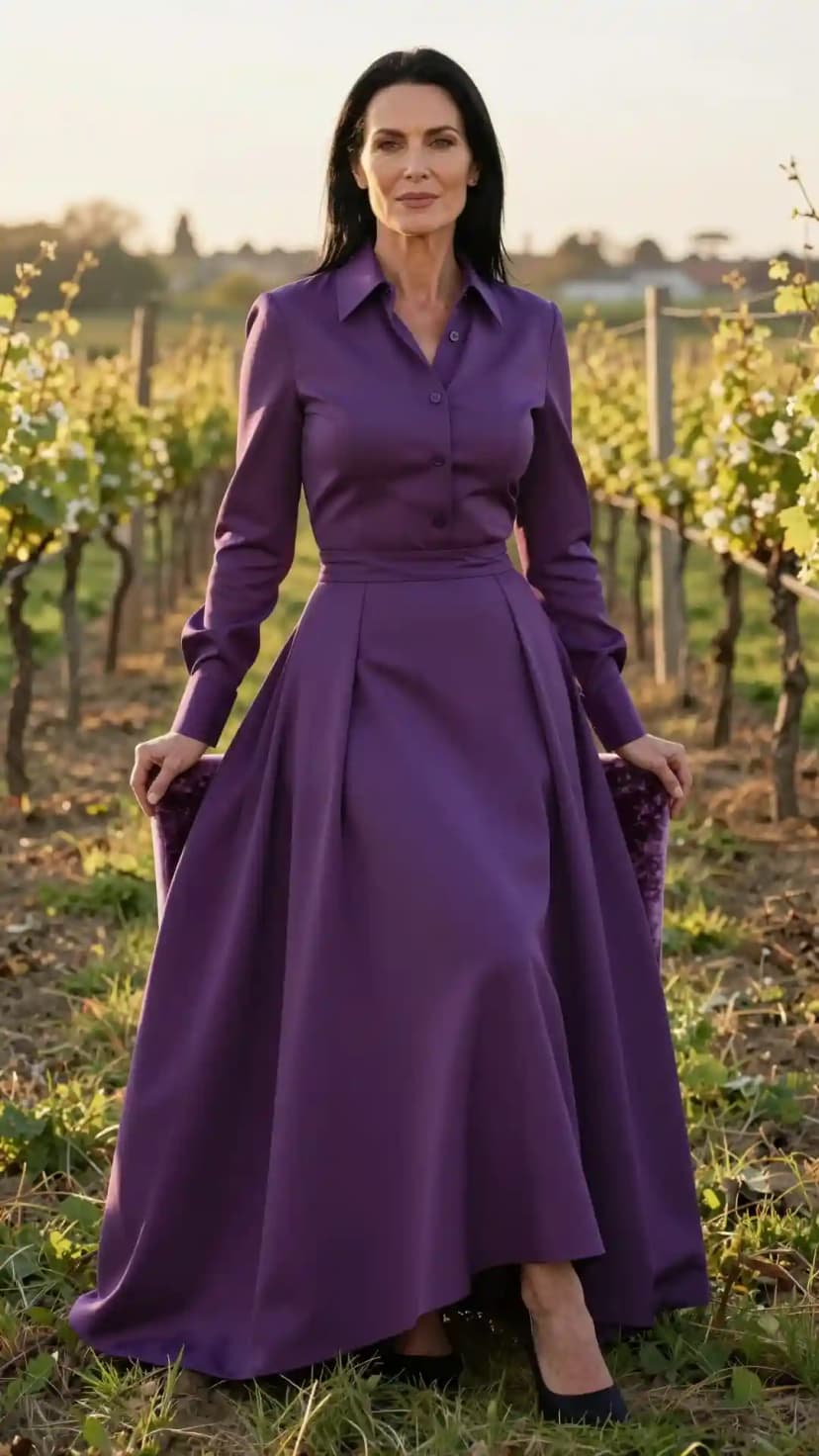 Purple Silk Shirt Dress