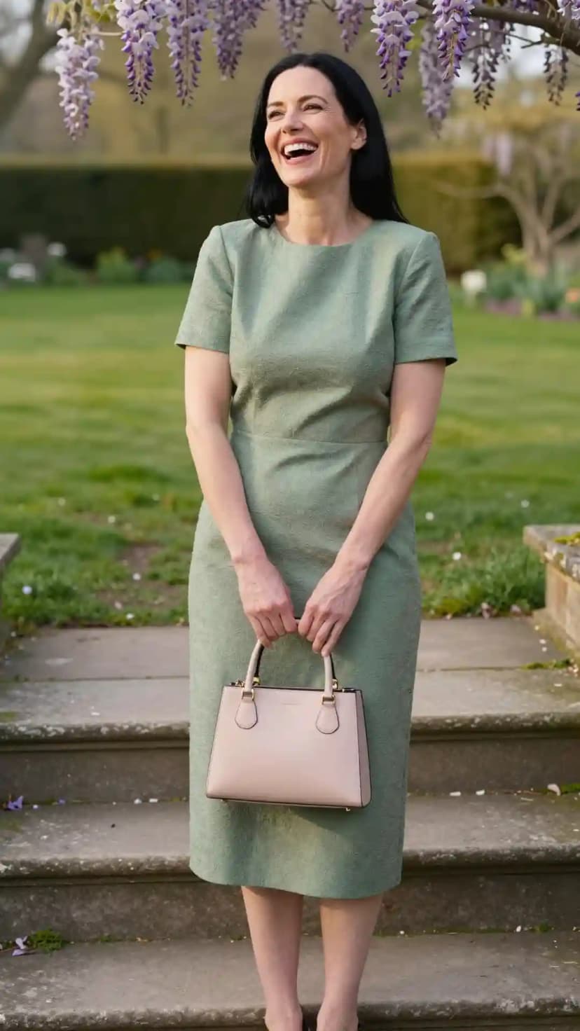 Sage Textured Sheath Dress