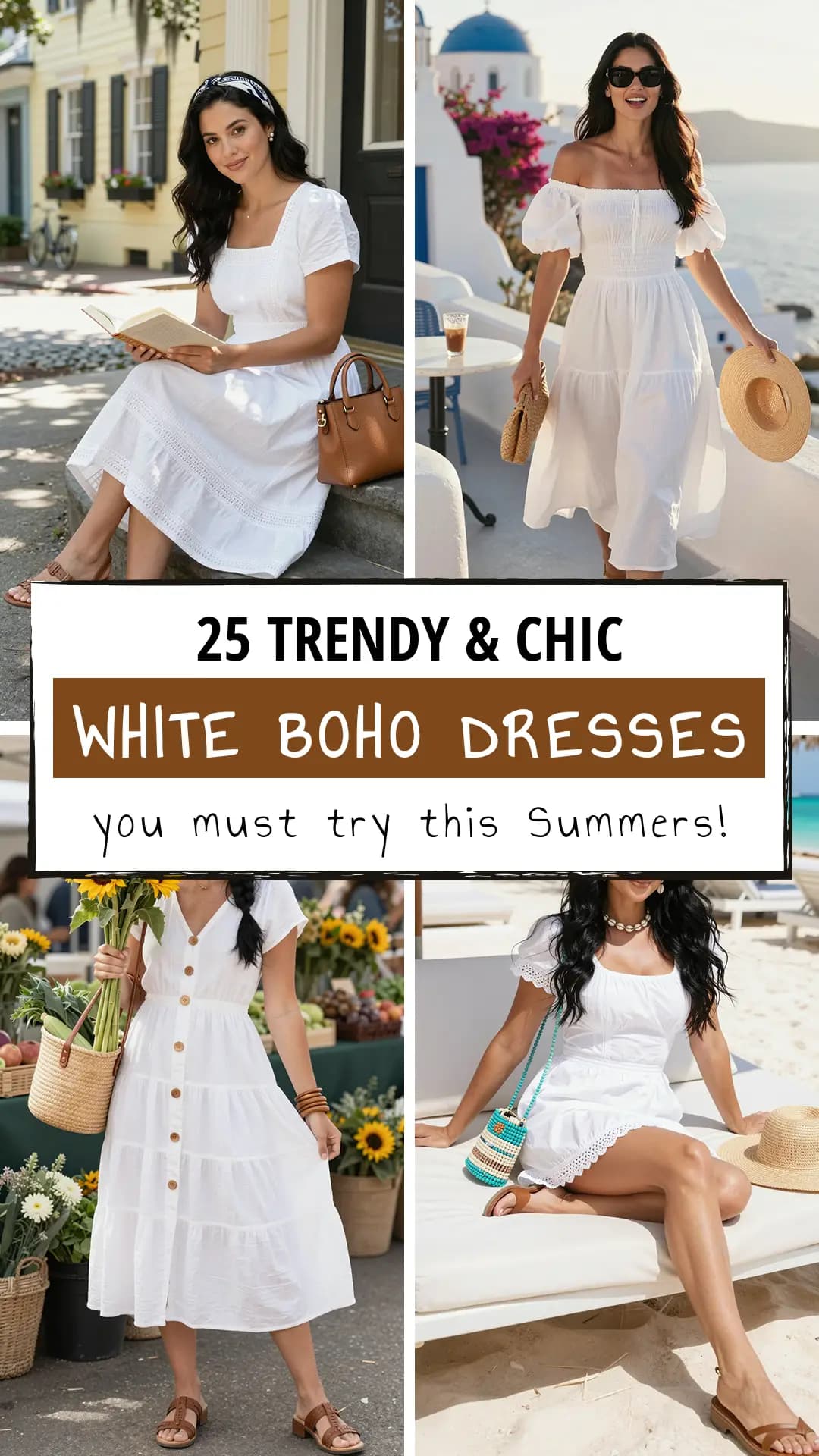 25 Dreamy Summer White Boho Dresses for Women (2026) | Beach Vacation Style, Lace Details & Flowy Maxi Looks