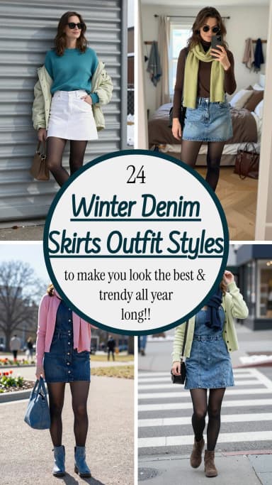 24 Winter Denim Skirt Outfits for Stylish Cold Weather Looks 2026 ❄️✨ | Best Winter Denim Outfit Ideas | How to Style Denim in Winter