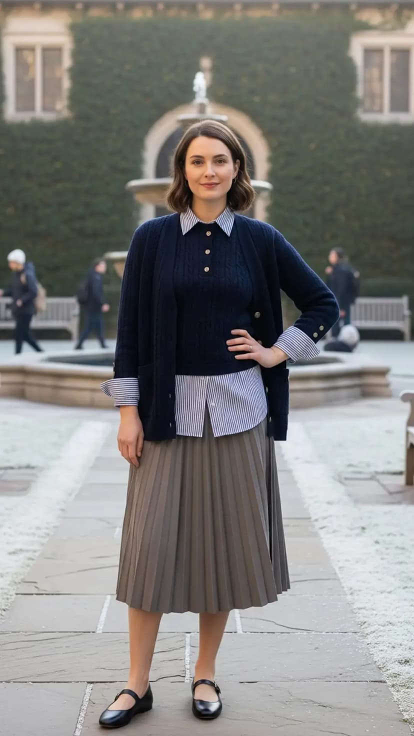 Navy Cable Knit Sweater