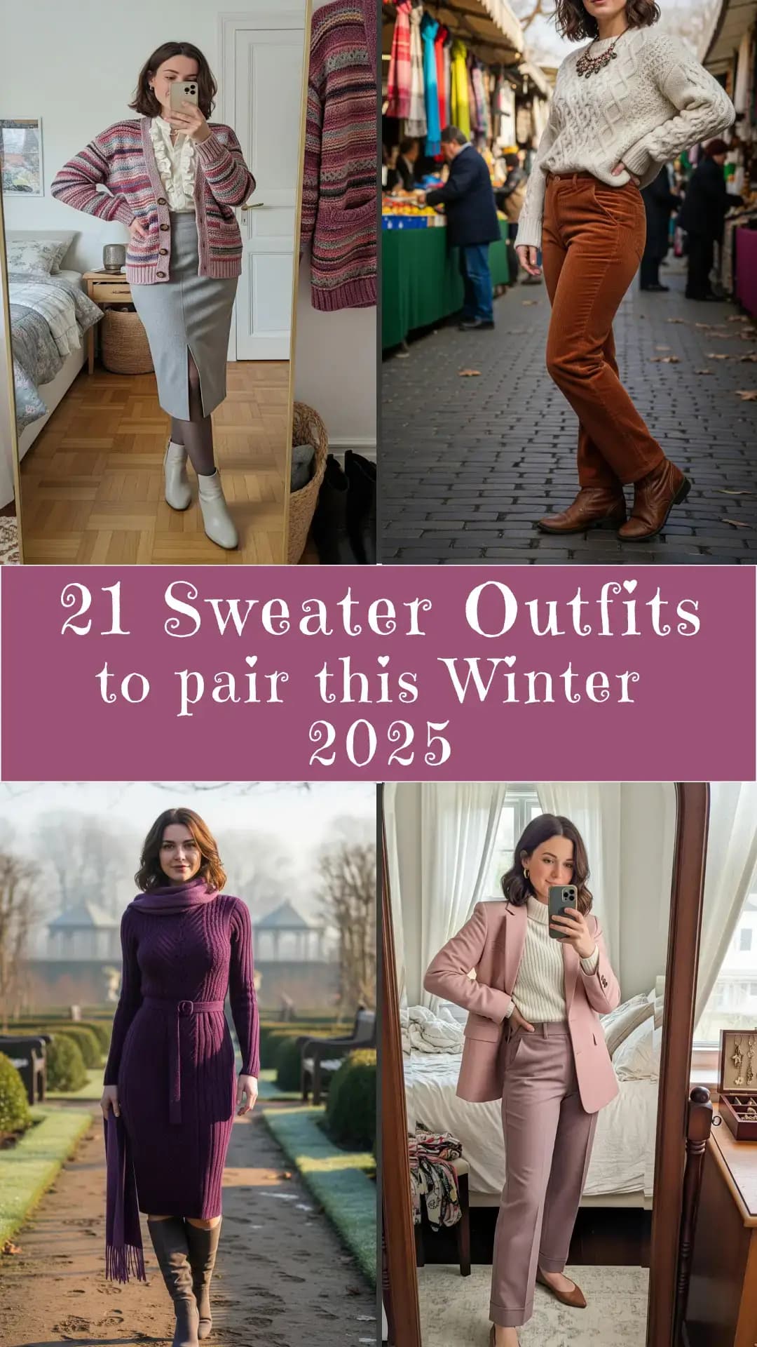 21 Cozy Winter Sweater Outfits for Every Occasion 2025 π§Άβ¨ | Best Winter Sweater Outfit Ideas | Stylish Sweater Pairing Ideas | Trendy Winter Sweater Looks