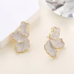 Flower Petal Earrings (White)