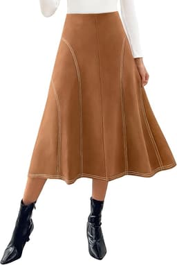 Women's Suede Midi Skirt