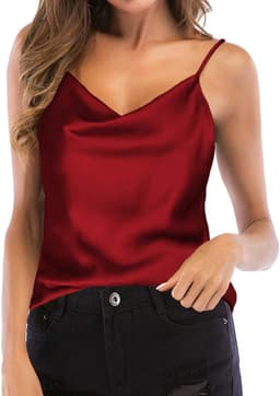 Silk Camisole Top (Wine Red)