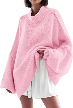 Womens Oversized Sweaters Mock Neck