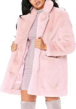 Faux Fur Coat (Pastel Pink)