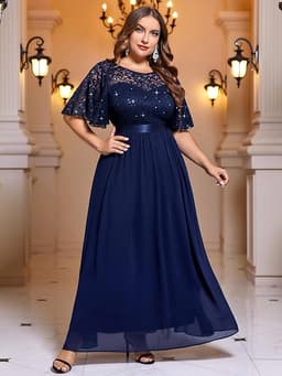 Midnight Blue Gown Dress (Net Material)