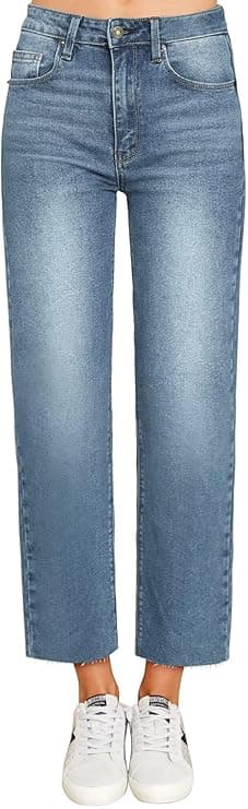 Cropped Straight Leg Jeans