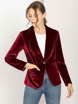 Velvet Party Blazer (Deep Wine)