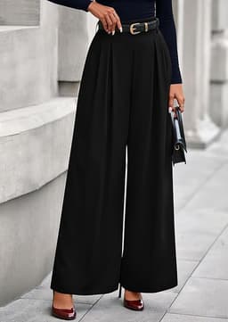 Wide-Leg Black Trousers