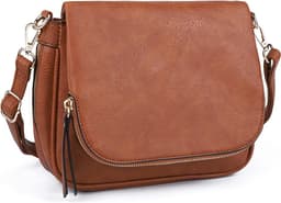 Camel Shade Leather Crossbody Bag