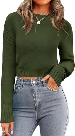 Cropped Sweater Top (Green)