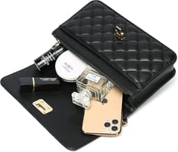 Quilted Leather Crossbody Bag (Black)